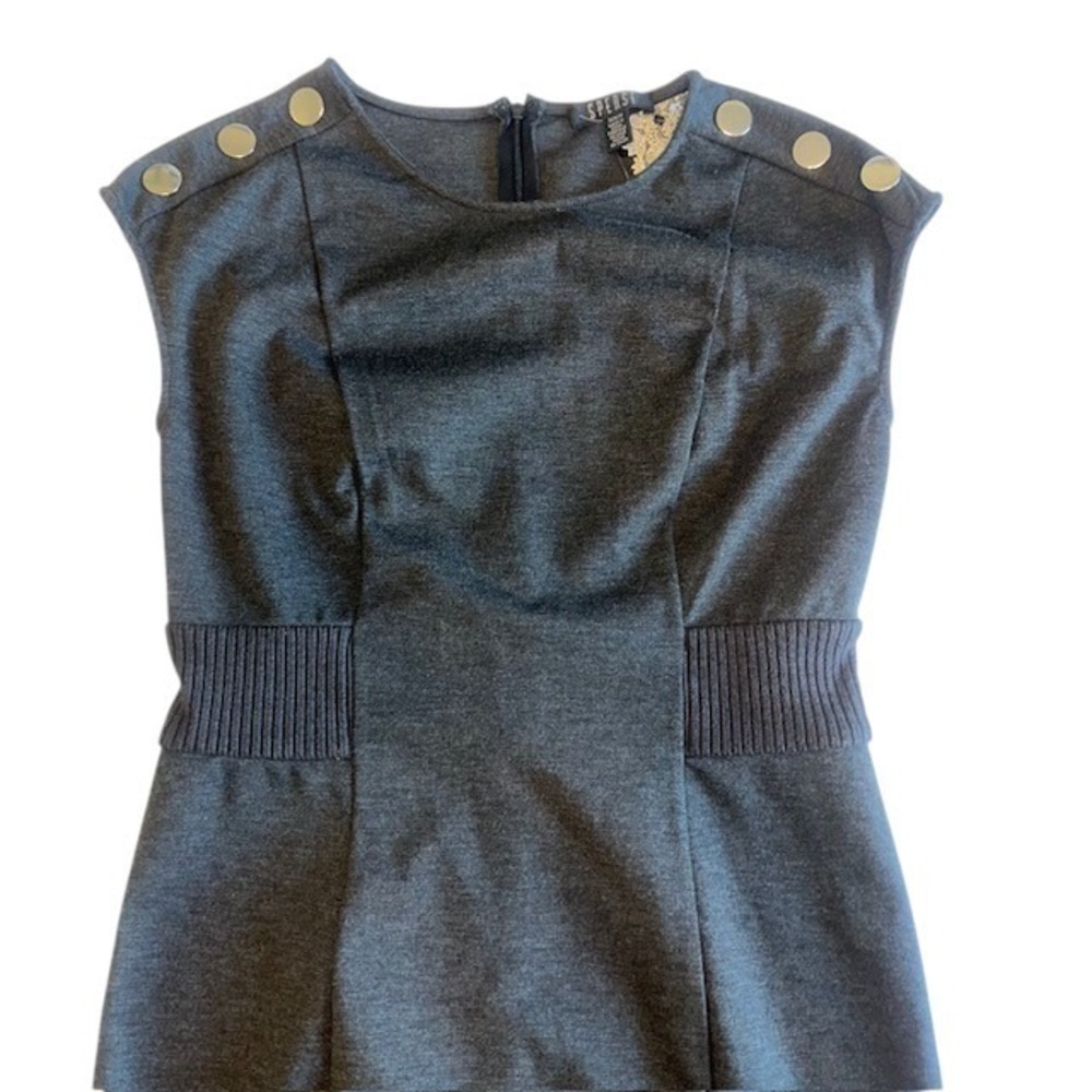 NWT SPENSE Sheath Dress Workwear Career Buttons Charcoal Gray Size Med - Picture 9 of 13